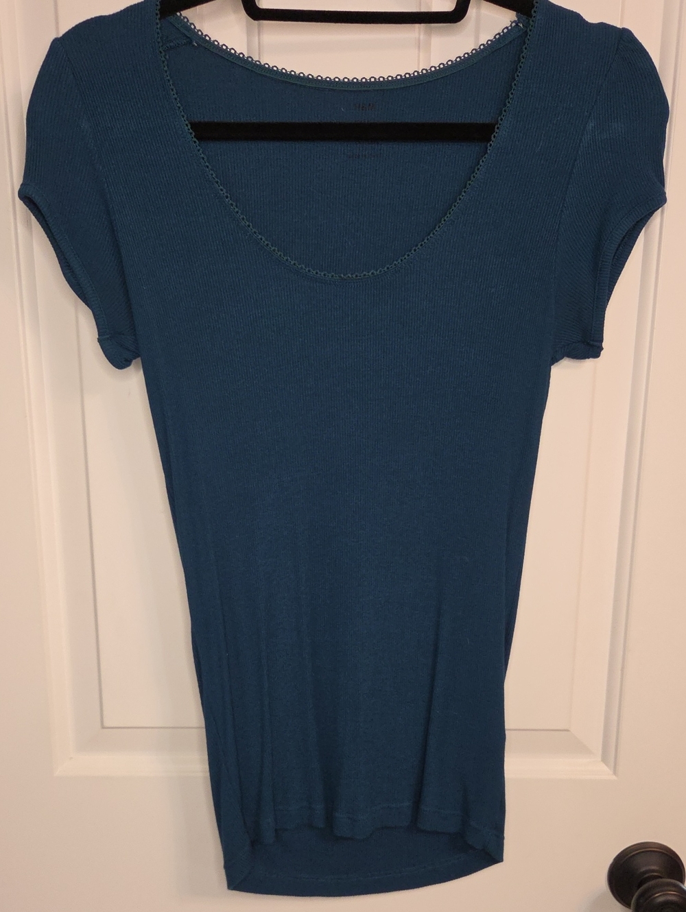 H&M Teal Scoop Neck Short Sleeve Tee